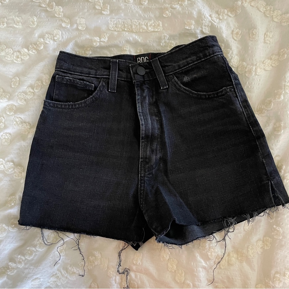 Urban Outfitters Girlfriend High Rise Black Denim Shorts